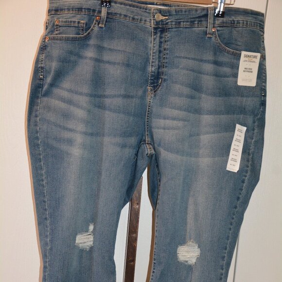 Levi Strauss Gold Women's Mid Rise Boyfriend Cropped Cuffed Jeans 24 NWT - Picture 1 of 10
